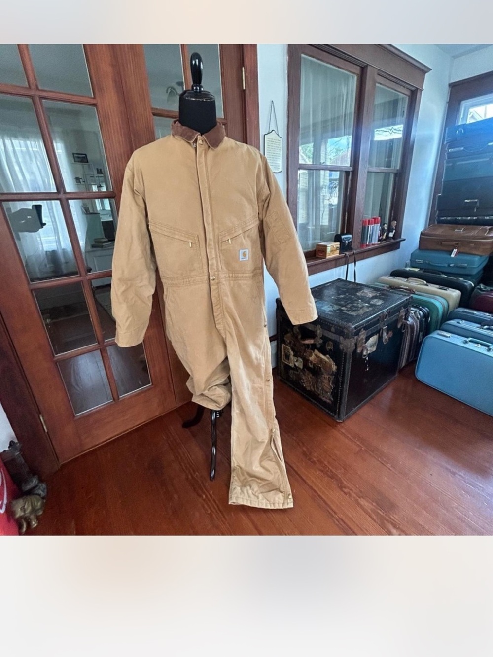 Carhartt tan insulated coveralls Size L workwear coveralls